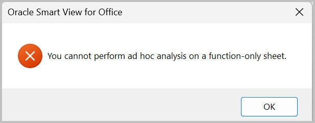 Popup error message. 