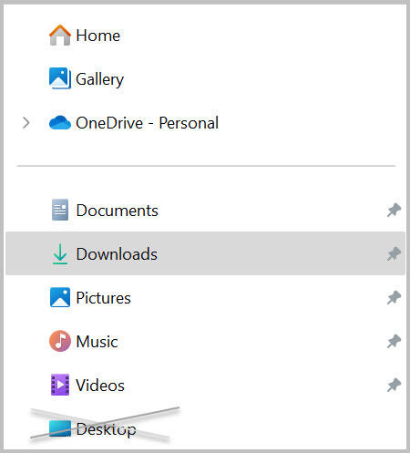 Dropdown menu of file locations. 